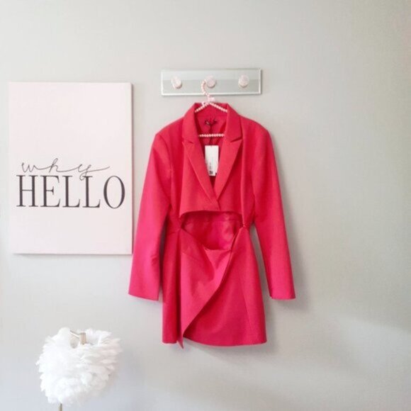 NWT Zara raspberry pink cut out blazer dress, XXL - Picture 5 of 6